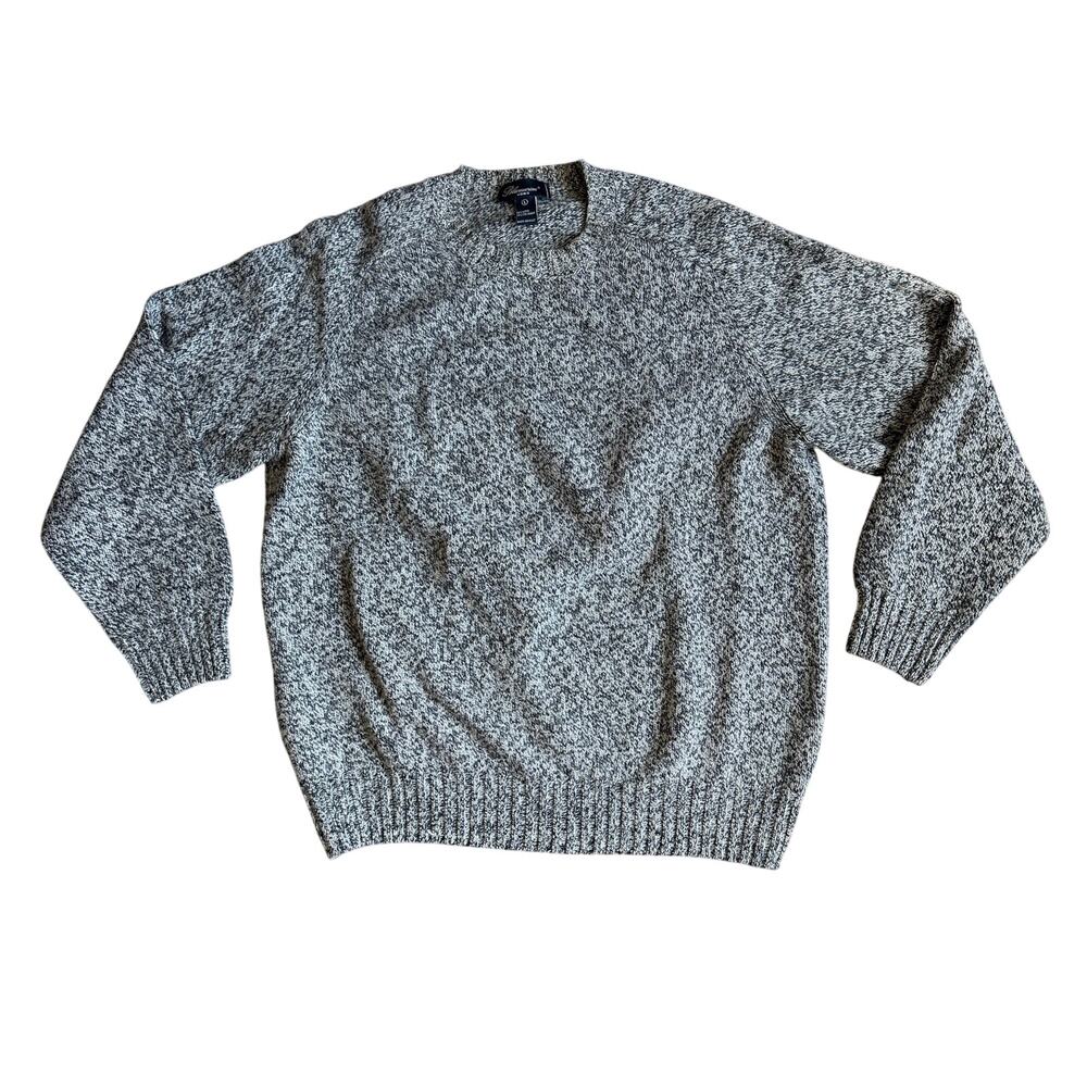 Blumarine Uomo Men L Chunky Marled Wool Knit Crewneck Sweater Made in Italy Gray